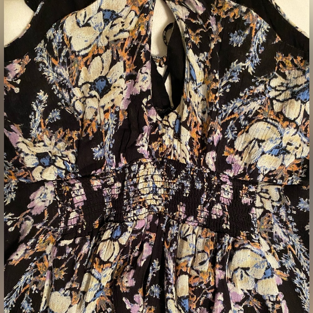 Free People Washed Ashore Mini Dress Black Combo Winter Floral Size XS - Picture 10 of 16